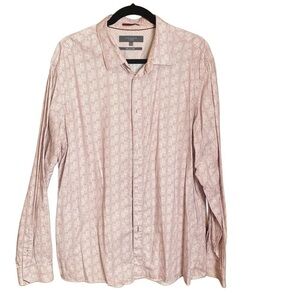 Ted Baker classic fit Button Shirt Mens Red Career Casual Dress Shirt Sz 17.5